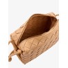 Leather shoulder bag with intrecciato motif