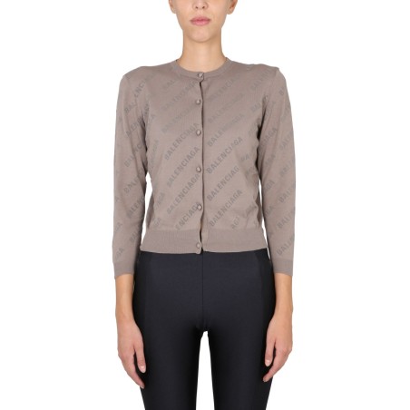 ALLOVER LOGO CROPPED CARDIGAN