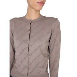 ALLOVER LOGO CROPPED CARDIGAN