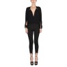 JUMPSUIT WITH OPEN SLEEVES IN CREPE JERSEY