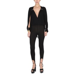 JUMPSUIT WITH OPEN SLEEVES IN CREPE JERSEY