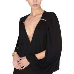 JUMPSUIT WITH OPEN SLEEVES IN CREPE JERSEY