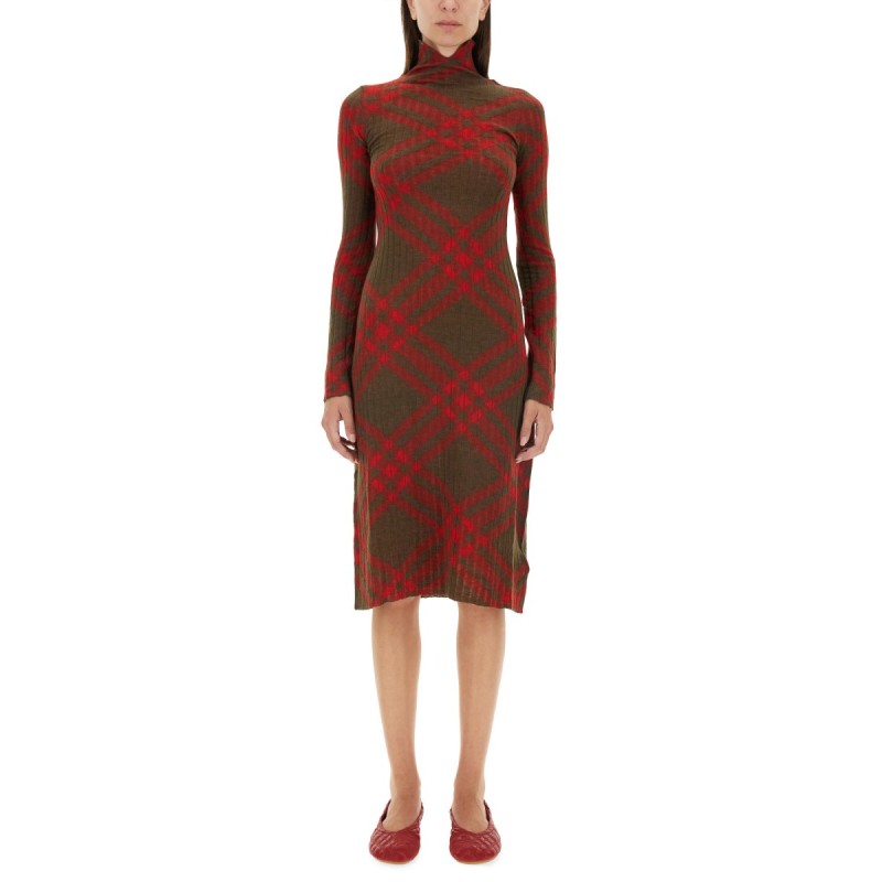CHECK WOOL BLEND DRESS