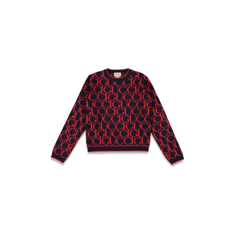j l/s crew neck wo gucci jacqu/ ultramarine/red