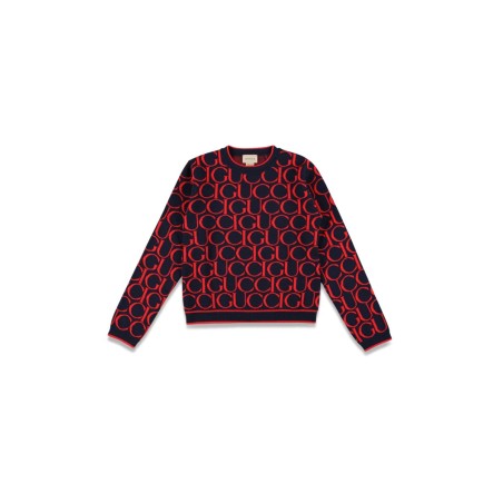 j l/s crew neck wo gucci jacqu/ ultramarine/red