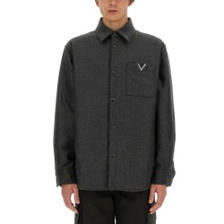 SHIRT JACKET WITH V DETAIL