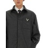 SHIRT JACKET WITH V DETAIL