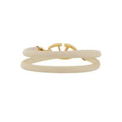 DOUBLE TWIST LEATHER BRACELET WITH VLOGO