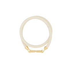DOUBLE TWIST LEATHER BRACELET WITH VLOGO
