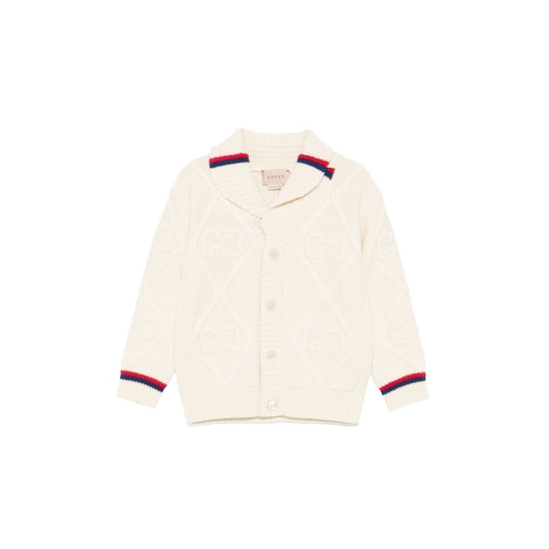 b l/s cardigan co cable and ar/ white/blue/red
