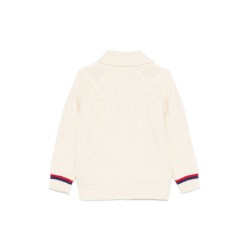b l/s cardigan co cable and ar/ white/blue/red