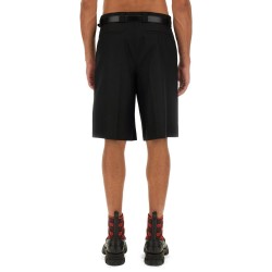 WOOL BLEND TWILL SHORTS