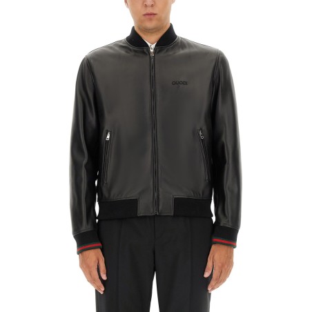 LEATHER BOMBER JACKET
