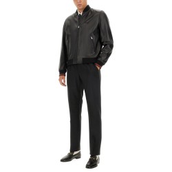 LEATHER BOMBER JACKET