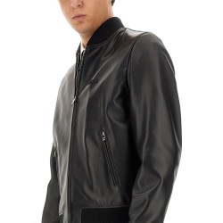 LEATHER BOMBER JACKET