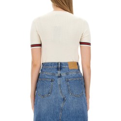 EXTRAFINE WOOL SWEATER WITH WEB DETAIL