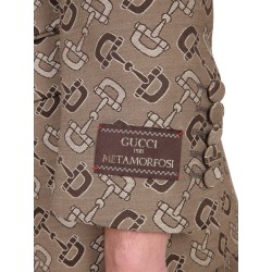 MAXI CLAMP PATTERN COTTON JACKET