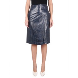 LEATHER MIDI SKIRT