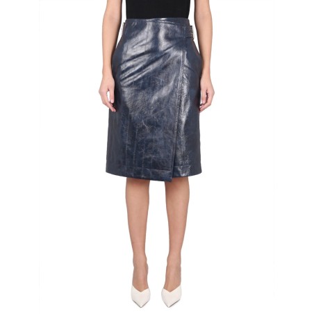 LEATHER MIDI SKIRT