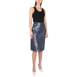 LEATHER MIDI SKIRT