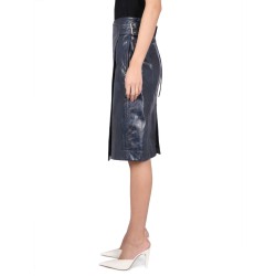 LEATHER MIDI SKIRT