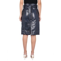 LEATHER MIDI SKIRT