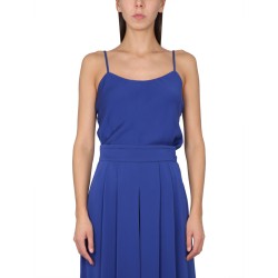 SILK CHARMEUSE TUXEDO TOP