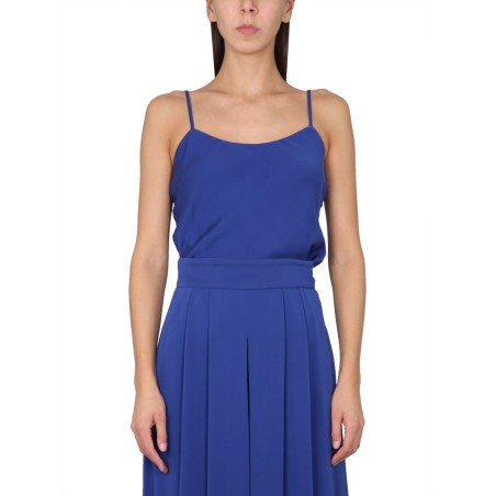 SILK CHARMEUSE TUXEDO TOP