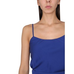 SILK CHARMEUSE TUXEDO TOP