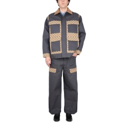 COTTON FABRIC PANTS WITH GG INSERTS