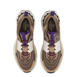 LEATHER AND MESH SNEAKER