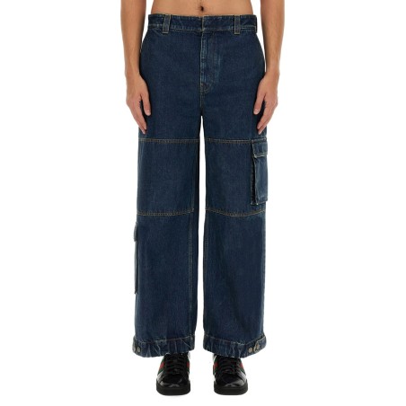 DENIM PANTS WITH GUCCI LABEL