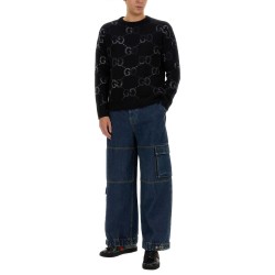 DENIM PANTS WITH GUCCI LABEL