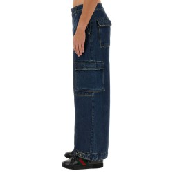 DENIM PANTS WITH GUCCI LABEL