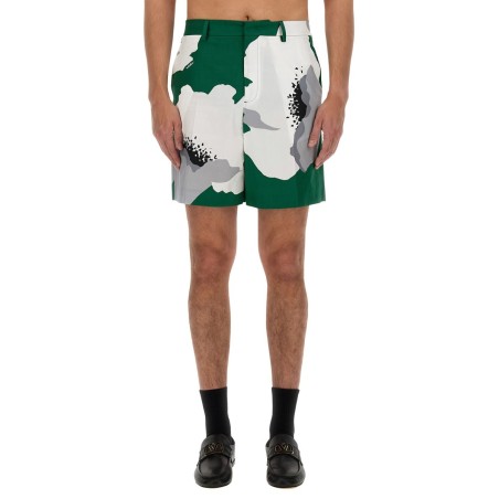 VALENTINO FLOWER PORTRAIT PRINT BERMUDA SHORTS