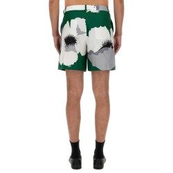 VALENTINO FLOWER PORTRAIT PRINT BERMUDA SHORTS