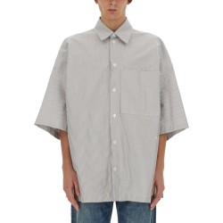 STRIPED OVERSHIRT WITH "BV" EMBROIDERY