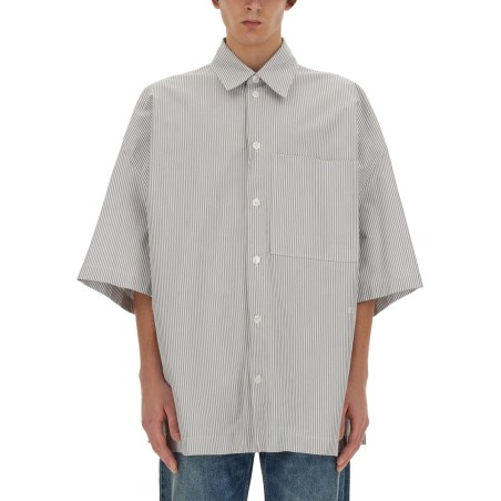 STRIPED OVERSHIRT WITH "BV" EMBROIDERY