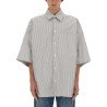 STRIPED OVERSHIRT WITH "BV" EMBROIDERY