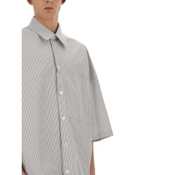 STRIPED OVERSHIRT WITH "BV" EMBROIDERY