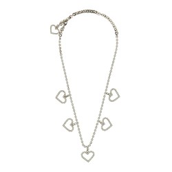 CRYSTAL NECKLACE WITH HEART PENDANTS