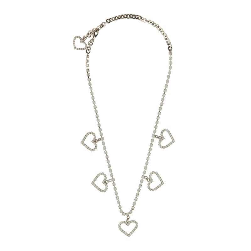 CRYSTAL NECKLACE WITH HEART PENDANTS