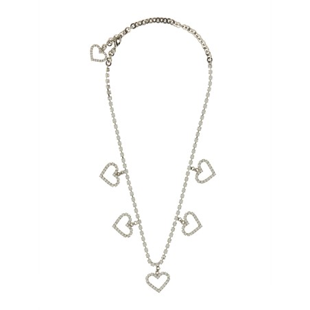 CRYSTAL NECKLACE WITH HEART PENDANTS