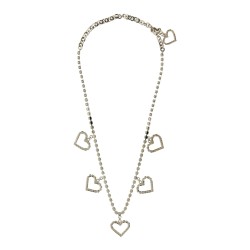 CRYSTAL NECKLACE WITH HEART PENDANTS