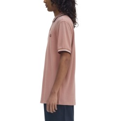 COTTON PIQUE POLO SHIRT WITH DOUBLE STRIPE