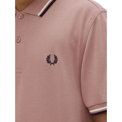 COTTON PIQUE POLO SHIRT WITH DOUBLE STRIPE