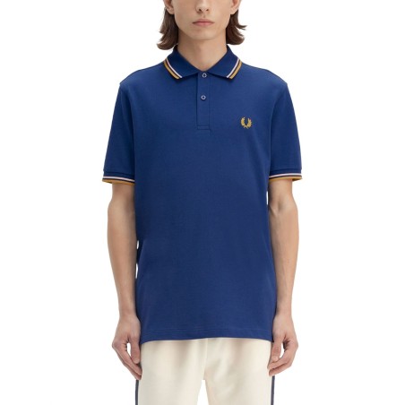 COTTON PIQUE POLO SHIRT WITH DOUBLE STRIPE