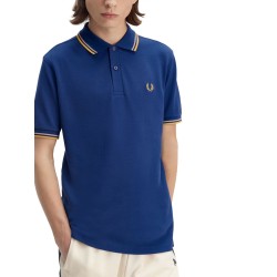 COTTON PIQUE POLO SHIRT WITH DOUBLE STRIPE