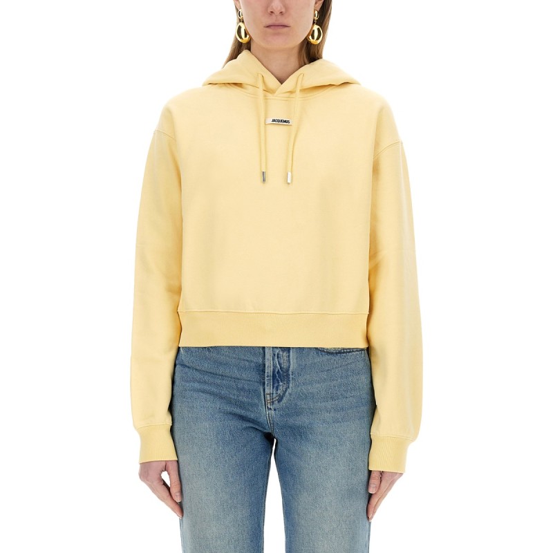 "THE SWEATSHIRT" WITH GROSGRAIN HOOD