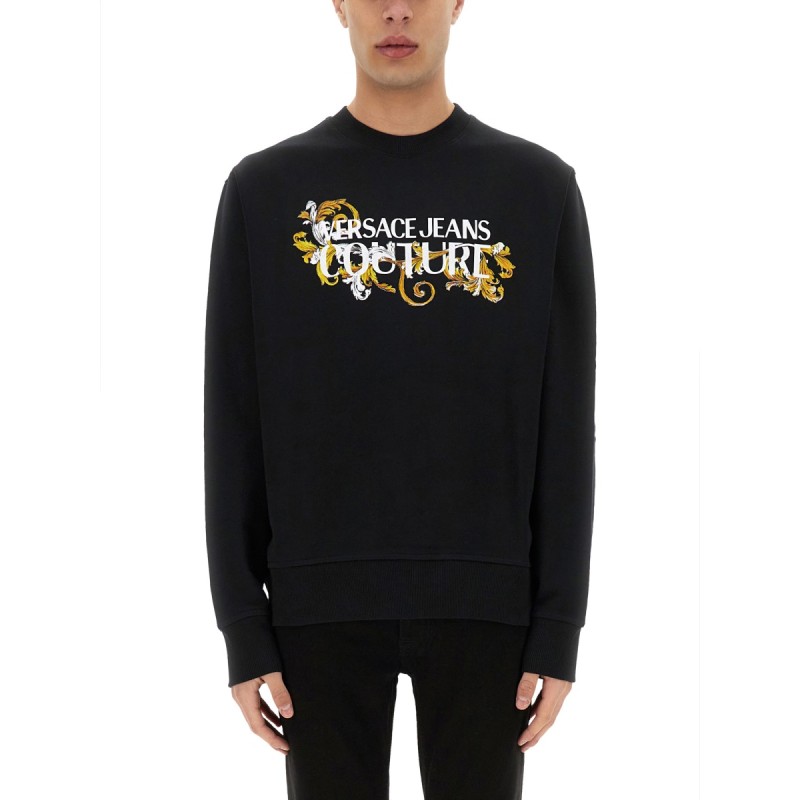 SWEATSHIRT WITH BAROQUE OUTLINE LOGO